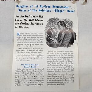 Zane Grey Promotional Book Flyer For The Drift Fence Advertising Brochure 2 Side
